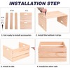 1 Piece Large Pine Wood Crates For Storage, Unfinished Natural