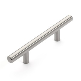 Hamilton Bowes Satin Nickel Cabinet Hardware Euro Style Bar Handle Pull - 3" Hole Centers, 5-3/4"" Overall Length