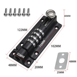 Combination-Anti-Tamper-Bolt Door Locks - Combination Locking Bolt 4 Digit Sliding Lockable Padbolt 120mm,Stainless Steel Garden Gate Lock for Sheds, Sliding Doors, and Cabinets