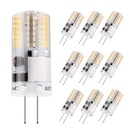 DiCUNO G4 3W Bi-pin LED Bulb, 30W T3 Halogen Bulb Equivalent, AC/DC 12V Warm White 3000K, Non-dimmable LED Light Bulb for Home Landscape of 10 Pcs