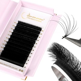 Lunamoon Easy Fan Lashes, Self-Fanning Eyelashes, 2D-20D Volume Eyelashes for Volume Technique, Eyelash Extensions, Eyelash Extensions (3D-0.05-C, 8-15 mm)
