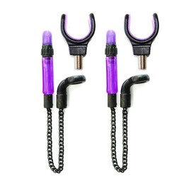 2 x Bobbins Bite Indicators 2 x Rod Rest Set Carp fishing Tackle for Bite Alarms (Purple)