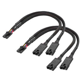 GINTOOYUN 2 Pcs 4 Pin Splitter Fan Cable 4 Pin Female to Two 4 Pin Male ICUE Commander CORE-XT Conversion Cables for SP/HD/ML/LL/QL120,140 RGB Fans etc(8.66 Inch)