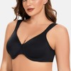 MELENECA Women's Minimizer Seamless Unlined Comfortable Plus Size Underwire Bra
