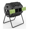 2021 Upgraded Tumbling Composter with Compost Thermometer - Dual Chamber