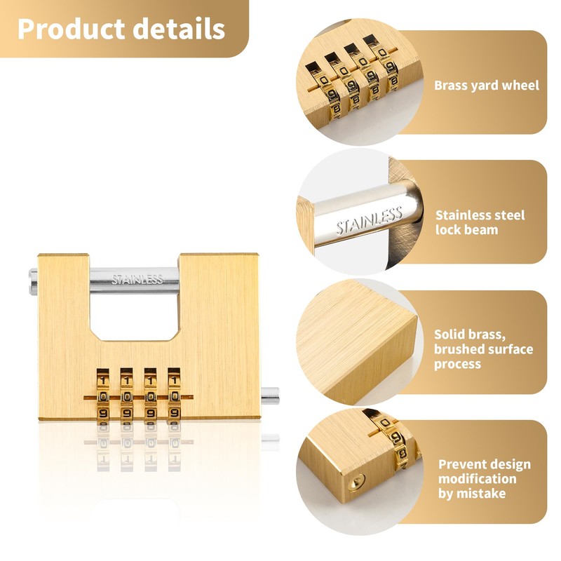 YKUKIZEE 62 mm Combination Padlock with Code, High Security Shipping