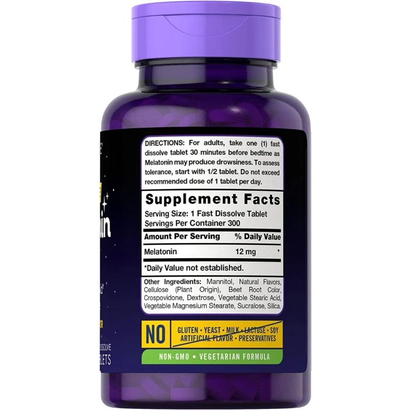 Melatonina 300 Tabletas Berry 12mg Maxima Potencia Eg M36
