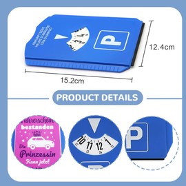 Plastic Parking Disc, Princess Parking Disc with Saying Driver's Licence Passed Car Accessories for Adult Drivers, Avoid Parking Tickets for Women, Pink, Girls