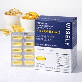 Polaris Omega 3 purity 80% soft fishy smell-free supercritical RTG rtg 2 months supply (60 capsules) / 폴라리스 오메가3 순도80% 연질 비린내없는 초임계알티지 rtg 2개월분(60캡슐)