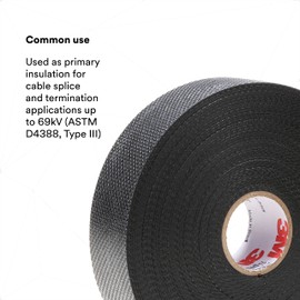 3M Scotch Rubber Splicing Tape 23, 1 in x 30 ft, Black, Professional Premium Grade, Self-Fusing (EPR based) Rubber Electrical Insulating Tape, Highly Conformable, MRO, Electrical Construction, 1 Roll