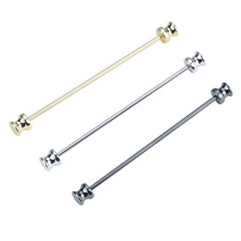 3PCS Men's Brass Collar Bar Tie Necktie Pin Clasp Shirt Collar Stay Cravat Pin Stud Bar Clips Brooch Gold Silver Black (Cup Head)