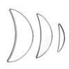 3PCS Cutting Die Set Alloy Steel Curved Moon Shape Hollow