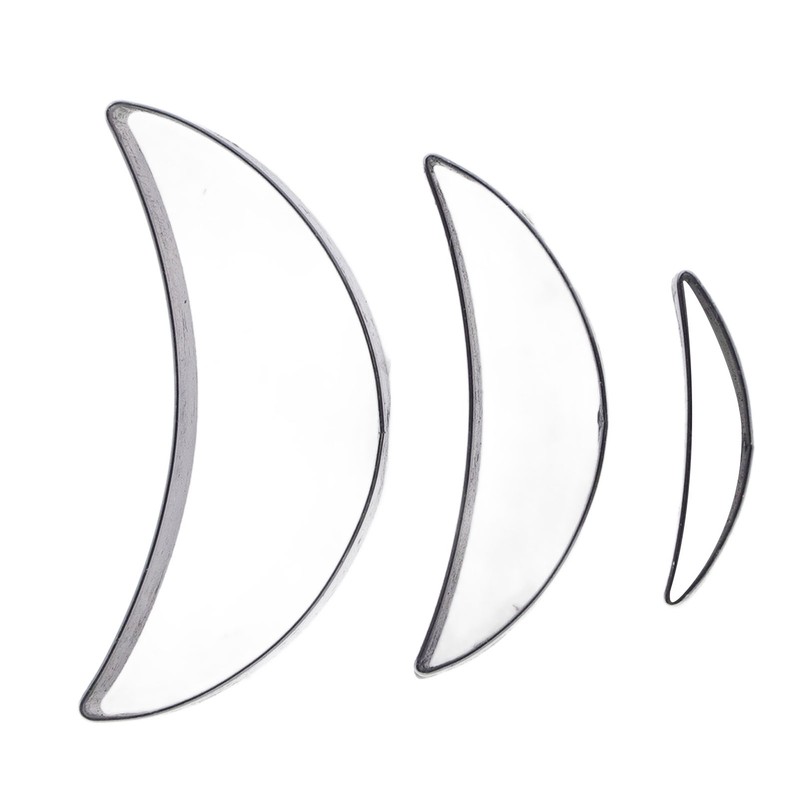 3PCS Cutting Die Set Alloy Steel Curved Moon Shape Hollow