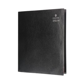 Collins - Leadership - 2026 12 Month Calendar Year Planner, Day-To-Page with 1/4 Hourly 4 Person Appointments Diary, A4 - Black (CP6742.99-26)