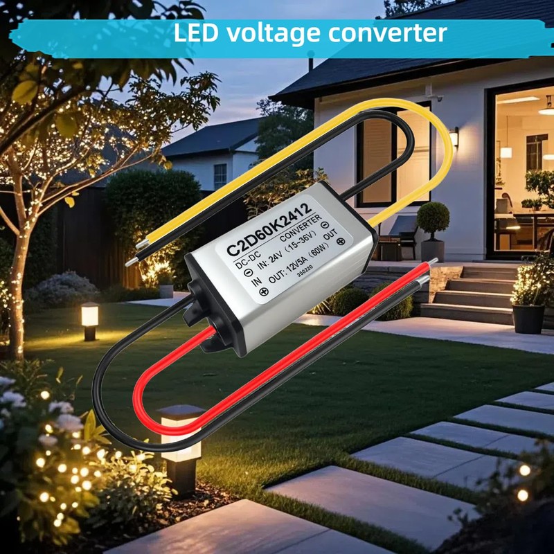 Voltage Converter 24 V to 12 V 5 A, DC