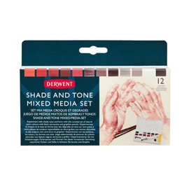 Derwent Shade & Tone Mixed Media Set, 16 Piece Set, Natural Paint Colours with Inktense, Graphitint, Pencils & Tinted Charcoal, Professional Quality, 2305903