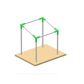 GoodsZone Canopy Fittings Set 1-3/8" Slant roof Carport Gazebo Lean to Shed Frame Connectors Coupling, Full Set for 6, 8, 10 Legs, Without Poles (for 4 Legs)