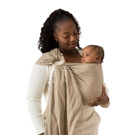 WildBird - Portabebés con forma de anillo para recién nacidos hasta 35 libras, para mamás, papás y cuidadores, fibras de lino belga 100% naturales, versátil y ajustable, tamaño de 74 pulgadas, tela de