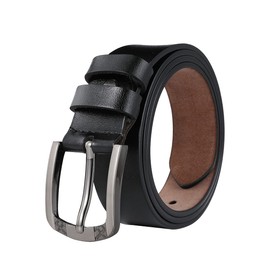 TEAMMAO Women's Leather Belt Waist Belt 110-180 cm Normal and Large Size Women's Belt Work Jeans Belt 35 mm Width with Gift Box, black