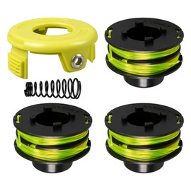 YWNYT Strimmer Spool for Ryobi RAC118 RLT3525S 1.2mm x 8.4m Replacement Trimmer Spool Strimmer Brush Cutter with Cover and Spring (3+1+1)