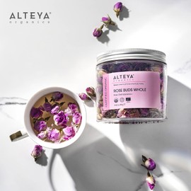 Alteya Organic Rose Buds Tea 80gr - 100% USDA Certified Organic Rosa Damascena Bio Herbal Infusion - Hand Picked and Sold Directly by the Rose Grower Alteya Organics