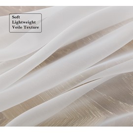 PI - Cortinas transparentes de nivel marfil de 30 pulgadas de longitud con ojales, cortina corta de gasa media ventana para cocina, baño, granja/sótano, 2 paneles (marfil, W42XL30)