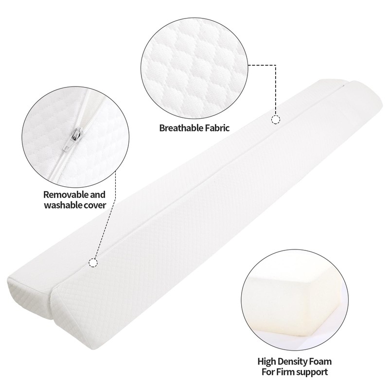 MABOZOO Pillow Wedge for Headboard Gap,White Bed Wedge Gap Filler