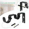 Black Curtain Rod Bracket, 3Pcs Double Curtain Rod Bracketsheavy Duty