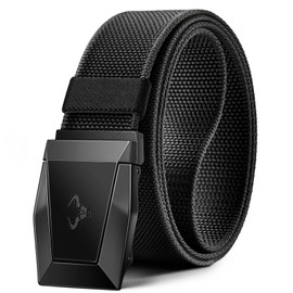 BULLIANT Tactical Belt Men's Work Belt Military Hiking 3.8 cm Quick Release Metal Buckle, Black2650