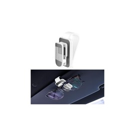 Zpana Sunglasses Holder for Car Sun Visor, American Flag Metal Vehicle Eyeglass Hanger, Patriotic Multifunctional Automotive Ticket Card Glasses Clip Accessories, Universal Fit(White/Gray)