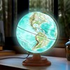 Illuminated Globe of the World with Wooden Stand, 8'' World