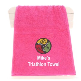 aztex Triathlon Gym Towel, Sweat Towel, Workout Towel, for triathletes, 30cm x 90cm - Pink