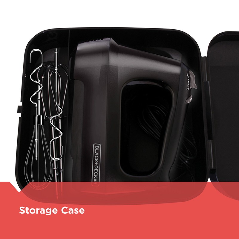 BLACK+DECKER MX3200B 6-Speed Hand Mixer with Turbo Boost, Black