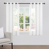 Topfinel Voile Sheer Curtains Linen Structure with Eyelets Translucent Plain