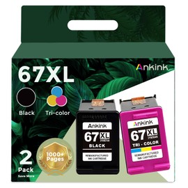 67XL Ink Cartridge(Black Tri-Color Combo 2 Pack) Compatible for HP 67 XL for DeskJet Envy 2855e 2827e 2755e 6055e 2700 2700e 6000e 6000 4155e 2734e 6455e 6400 2752e 4227e 4100 4100e 6400e hp67xl