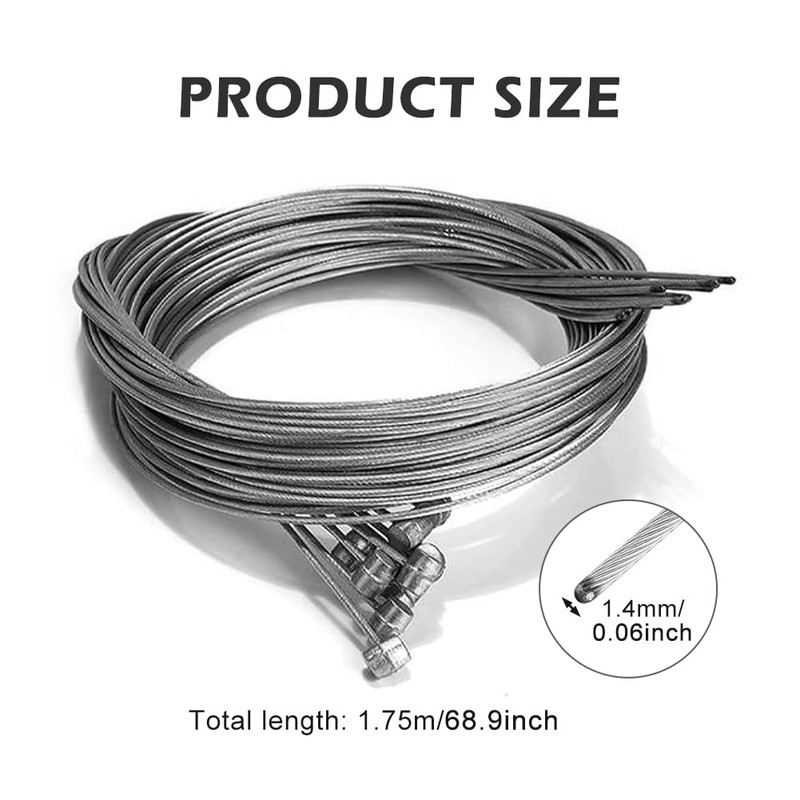 AUTUUCKEE 10 PCS 1.75m Bike Brake Cable, Universal Inner Bicycle