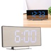 Mirror Digital Alarm Clock Temperature Display LED Curved Mirror Digital