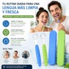 Limpiador de Lengua, 2 de Acero Inoxidable con Estuches (Azul;