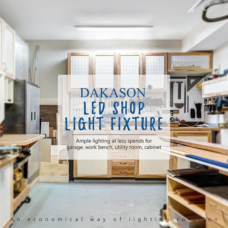 DAKASON 4-Pack 3FT LED Garage Lights Ceiling Mount, 3Foot LED