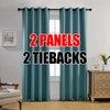 MIUCO 1 Pair Thermal Insulated Grommet 52-Inch-by-95-Inch Blackout Window Curtain