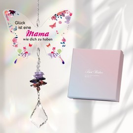 Mum Gifts for Mother's Day, Best Mum Birthday Gifts from Daughter Son - Butterfly Crystal Suncatcher, Unique Christmas Mother, Style A