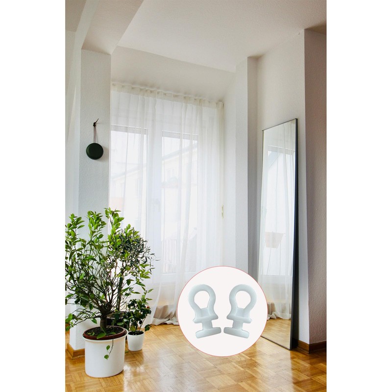 DWUENT 120 White Plastic Curtain Hooks (2.3x1cm) - PE Glider