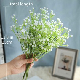 CATTREE Artificial Flowers, Baby Breath Gypsophila Plastic Fake Plants Wedding Bridal Bouquet Party Indoor Outdoor DIY Home Garden Verandah Office Table Centerpieces Arrangements Decoration 8 pcs