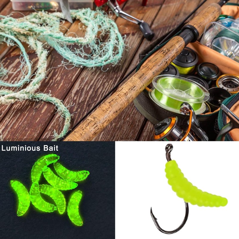 JSHANMEI 220PCS/Box Carp Fishing Tackle Box Artificial Plastic Fake Baits