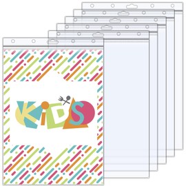 6 Pack 8.5" x 11" Resealable Zip Sheet Protectors, Waterproof Clear Rigid Plastic Sleeves for Documents, Photos, Certificates, and Wall Sign Displays, Heavy Duty Page Protectors