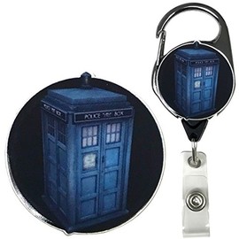 TV Doctor Character Police Box Real Charming Metal Carabiner ID Badge Holder (Tardi MC)