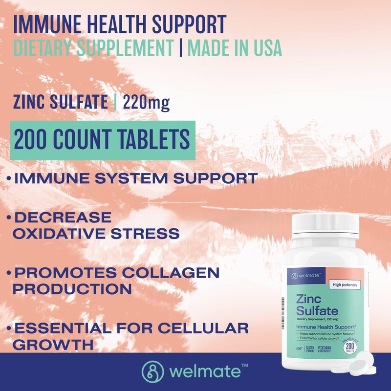 WELMATE Zinc Sulfate 220mg | Dietary Supplement | Immune Health