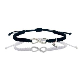 COLORFUL BLING Lucky 8 Infinity Couple Bracelet Braided Leather Rope Bangle Wrist Adjustable Chain Fit 7-9 Inch for Lover Friendship -Style 7