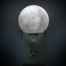 LOIWON Moon Night Lights Plug into Wall Socket, 0.5W LED Plug in Night Light with On Off Switch, Soft White Baby Nursery Nightlight with Lunar Moon Lamp Shade for Adult Kids Room Bathroom Hallway