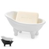1piece 5.6" White Ceramic Mini Bathtub Soap Dish Small Planter